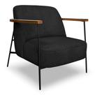 Poltrona Decorativa Celeste Linho Bouclê Base de Ferro Preto - Pallazio