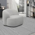 Poltrona Decorativa Charlote Sala de Estar Base Fixa Bouclê Cinza G88 - Gran Belo