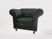 Poltrona decorativa chesterfield luiz xv corano preto assento unico sala tv escritorio