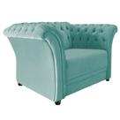 Poltrona Decorativa Chesterfield Sofia Suede Azul Ciano - Amarena Móveis Poltrona Decorativa Chesterfield Sofia Suede Azul Ciano - Amarena Móveis