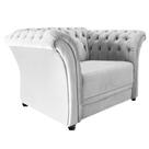 Poltrona Decorativa Chesterfield Sofia Suede Branco - Doce Sonho Móveis