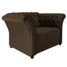 Poltrona Decorativa Chesterfield Sofia Suede Marrom - Amarena Móveis
