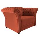 Poltrona Decorativa Chesterfield Sofia Suede Terracota Capitonê - Amarena Móveis Poltrona Decorativa Chesterfield Sofia Suede Terracota Capitonê - Amarena Móveis