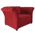 Poltrona Decorativa Chesterfield Sofia Suede Vermelho - Doce Sonho Móveis