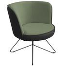 Poltrona Decorativa Chiara Base Orby Corano Preto/Poliéster Verde Claro - Nexta Casa