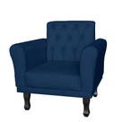 Poltrona Decorativa Classic Pés Luis XV Suede Azul Marinho - DS Estofados Poltrona Decorativa Classic Pés Luis XV Suede Azul Marinho - DS Estofados