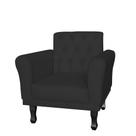 Poltrona Decorativa Classic Pés Luis XV Suede Preto - DS Estofados Poltrona Decorativa Classic Pés Luis XV Suede Preto - DS Estofados