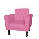 Poltrona Decorativa Classic Pés Luis XV Suede Rosa - DS Estofados