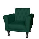 Poltrona Decorativa Classic Pés Luis XV Suede Verde - DS Estofados Poltrona Decorativa Classic Pés Luis XV Suede Verde - DS Estofados