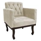 Poltrona Decorativa Classic Pés Luiz XV Linho Bege - Amarena Móveis Poltrona Decorativa Classic Pés Luiz XV Linho Bege - Amarena Móveis