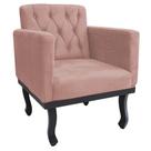 Poltrona Decorativa Classic Suede Rosê - AM Decor