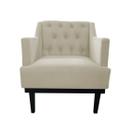 Poltrona Decorativa Clássica Capitonê Suede Bege Pés Madeira Ms Decor Poltrona Decorativa Clássica Capitonê Suede Bege Pés Madeira Ms Decor