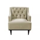 Poltrona Decorativa Clássica Capitonê Suede Bege - SA Móveis