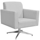 Poltrona Decorativa com Base Giratória Para Sala de Estar Helô Linho Cinza - Lyam Decor
