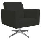 Poltrona Decorativa com Base Giratória Para Sala de Estar Helô Suede Preto - Lyam Decor