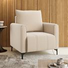 Poltrona Decorativa com Pés de Ferro Lazzari Bege