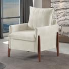 Poltrona Decorativa com Pés em Madeira Maciça 80cm Bella