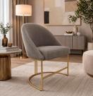 Poltrona Decorativa com pés metálico Lua Poltrona Decorativa com pés metálico Lua