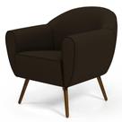 Poltrona Decorativa com Pés Palito Nina D02 Material Sintético Marrom C-34 - Lyam Decor
