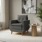 Poltrona Decorativa com Pillow Top e Base em Madeira Zeus