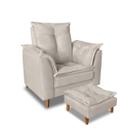 Poltrona Decorativa Com Puff Para Leitura Confortável Poltrona Decorativa Com Puff Para Leitura Confortável