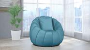 Poltrona Decorativa Concha Almofada Veludo Azul Turquesa