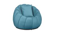 Poltrona Decorativa Concha C/Almofada Veludo Azul Turquesa - Montanaris Decor