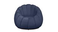 Poltrona Decorativa Concha Veludo Azul Marinho