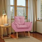 Poltrona decorativa confortável Opala para sala, quarto, recepção e escritório - Rosê - Porto Decor