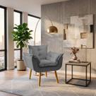 Poltrona Decorativa Confortável Para Sala Recepção Manicure Consultório Alice Suede