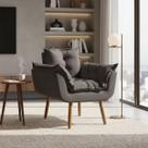 Poltrona Decorativa Confortável Para Sala Recepção Manicure Consultório Alice Suede