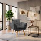 Poltrona Decorativa Confortável Para Sala Recepção Manicure Consultório Alice Suede