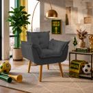 Poltrona Decorativa Confortável Para Sala Recepção Manicure Consultório Alice Suede