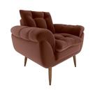 Poltrona Decorativa Confortável Pés Em Madeira Maciça Xangai Veludo Marrom Matrix Poltrona Decorativa Confortável Pés Em Madeira Maciça Xangai Veludo Marrom Matrix