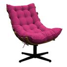Poltrona Decorativa Costela Base Giratória Suede - Doce Sonho Móveis