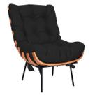 Poltrona Decorativa Costela Veludo Preto - Montanaris Decor Poltrona Decorativa Costela Veludo Preto - Montanaris Decor