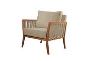 Poltrona Decorativa Couro OffWhite Lua