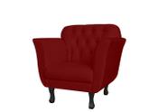 Poltrona Decorativa Dália Suede Marsala Pés Madeira Mz Decor