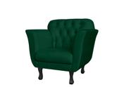 Poltrona Decorativa Dália Suede Verde Pés Madeira Mz Decor