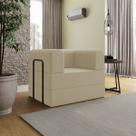 Poltrona Decorativa Diamante Modular Sala Linho Para Sala Cor:Linho Cinza