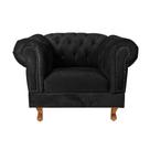 Poltrona Decorativa Duque Clássica Capitonê Chesterfield / Preta