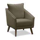 Poltrona Decorativa Elea Estofada Com Pés Trapézio 7032 Veludo Capuccino Konfort Móveis