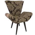 Poltrona Decorativa Elegance 82 Marrom com Bege