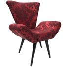 Poltrona Decorativa Elegance 97 Vermelho com Preto