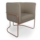 Poltrona Decorativa Em Algodão Caramelo Pés De Metal Cobre Miram - Larbelle