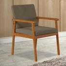 Poltrona Decorativa Em Veludo Up Marrom / Amêndoa