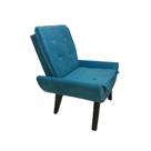 Poltrona Decorativa Emilia Plus Pé Palito Em Suede - Azul Turquesa - Cor: Azul
