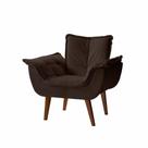 Poltrona Decorativa Eros Tecido Veludo Jolie Marrom