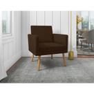 Poltrona Decorativa Escritório Sala Recepção Larah Suede Marrom Poltrona Decorativa Escritório Sala Recepção Larah Suede Marrom