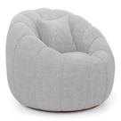 Poltrona Decorativa Estilo Concha Abóbora Shell Giratória Bouclê Cinza Claro - Abmaza